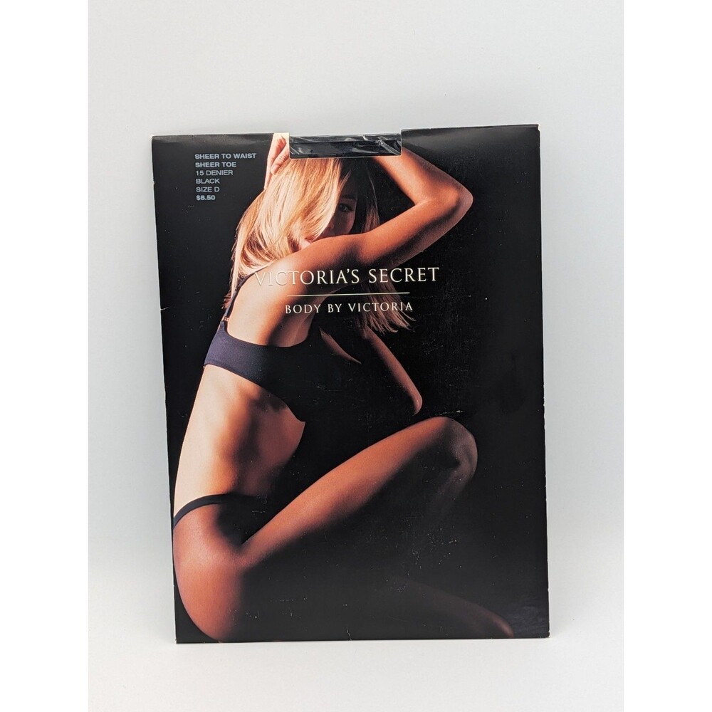 Victoria's Secret Body by Victoria Pantyhose Lot of 3 Sealed Size C/D Black - Picture 6 of 12